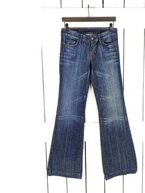 Citizens of Humanity dark blue faded wash flared Faye jeans